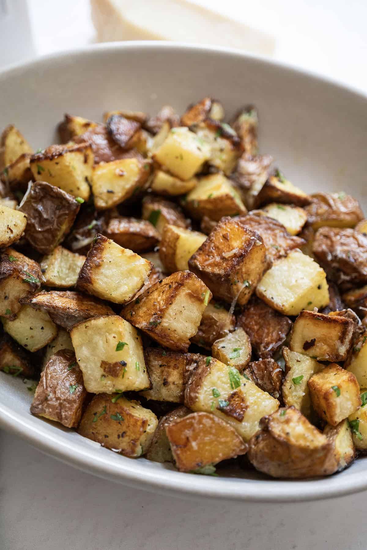 Crispy potatoes in a bowl.