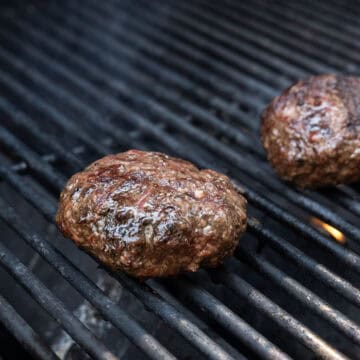 Burgers on the grill.