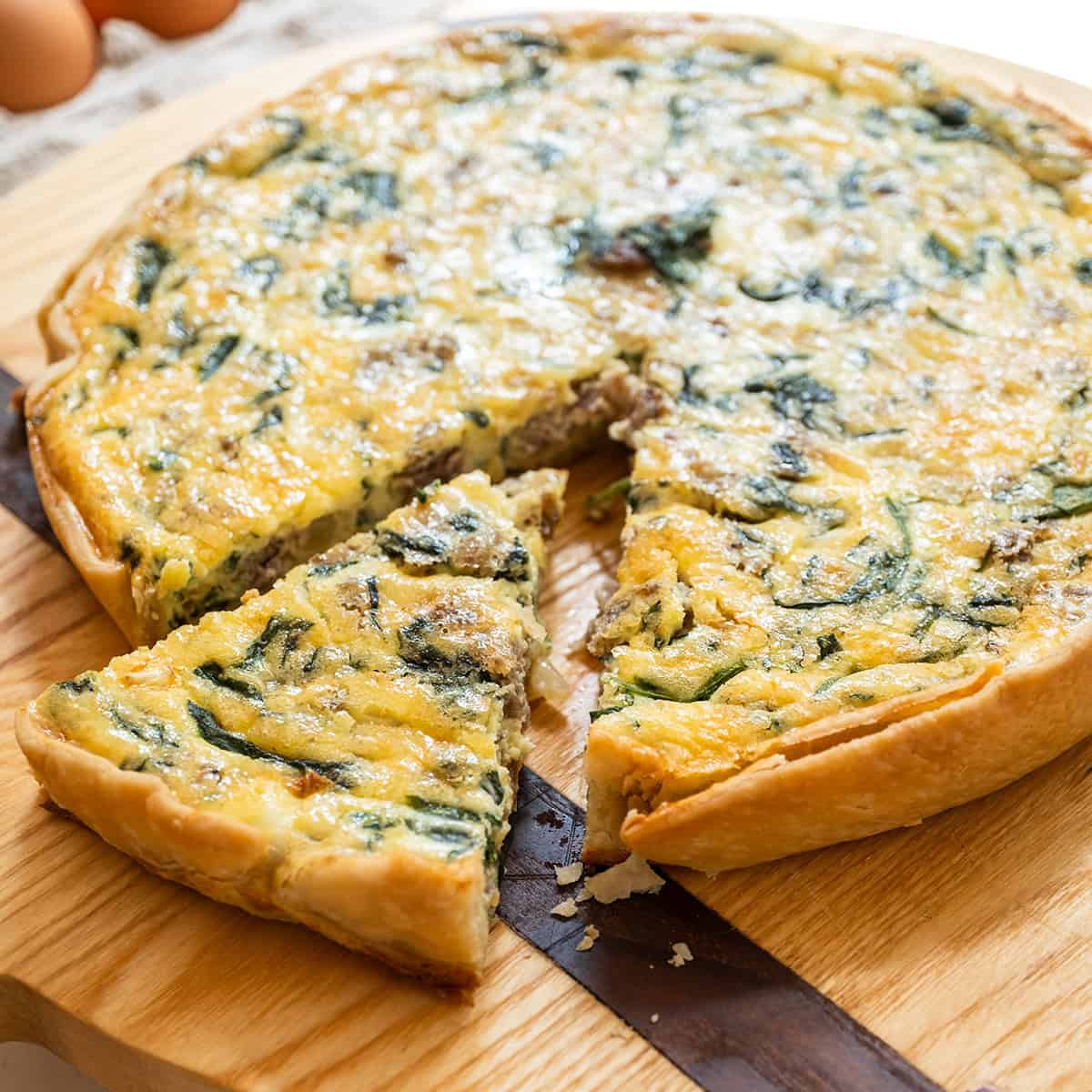 The BEST Sausage and Cheese Quiche