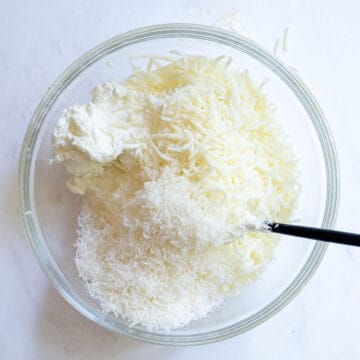Mascarpone, sour cream, parmesan, and mozzarella combined.