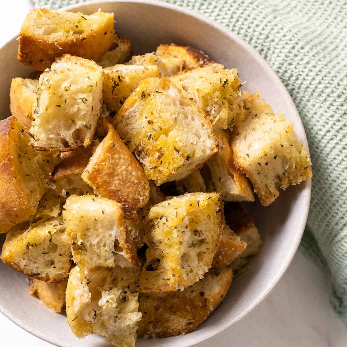 Homemade Italian Parmesan Croutons