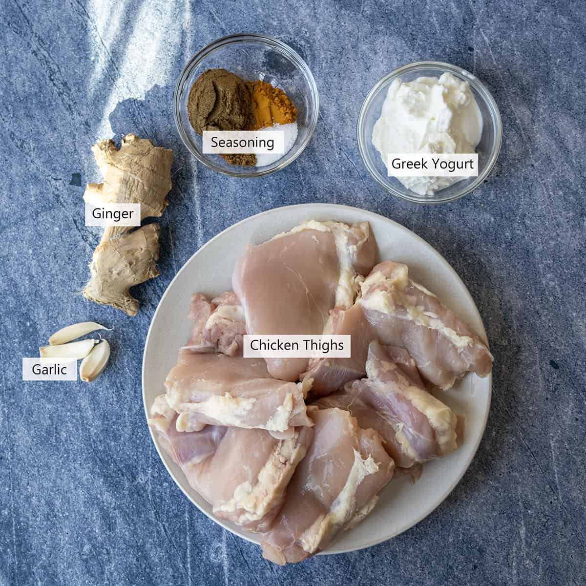 Ingredients for the chicken marinade.