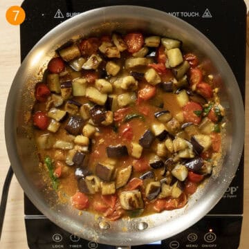 Eggplant returned to the sauce.