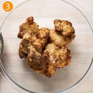 Air fried chicken in a bowl.