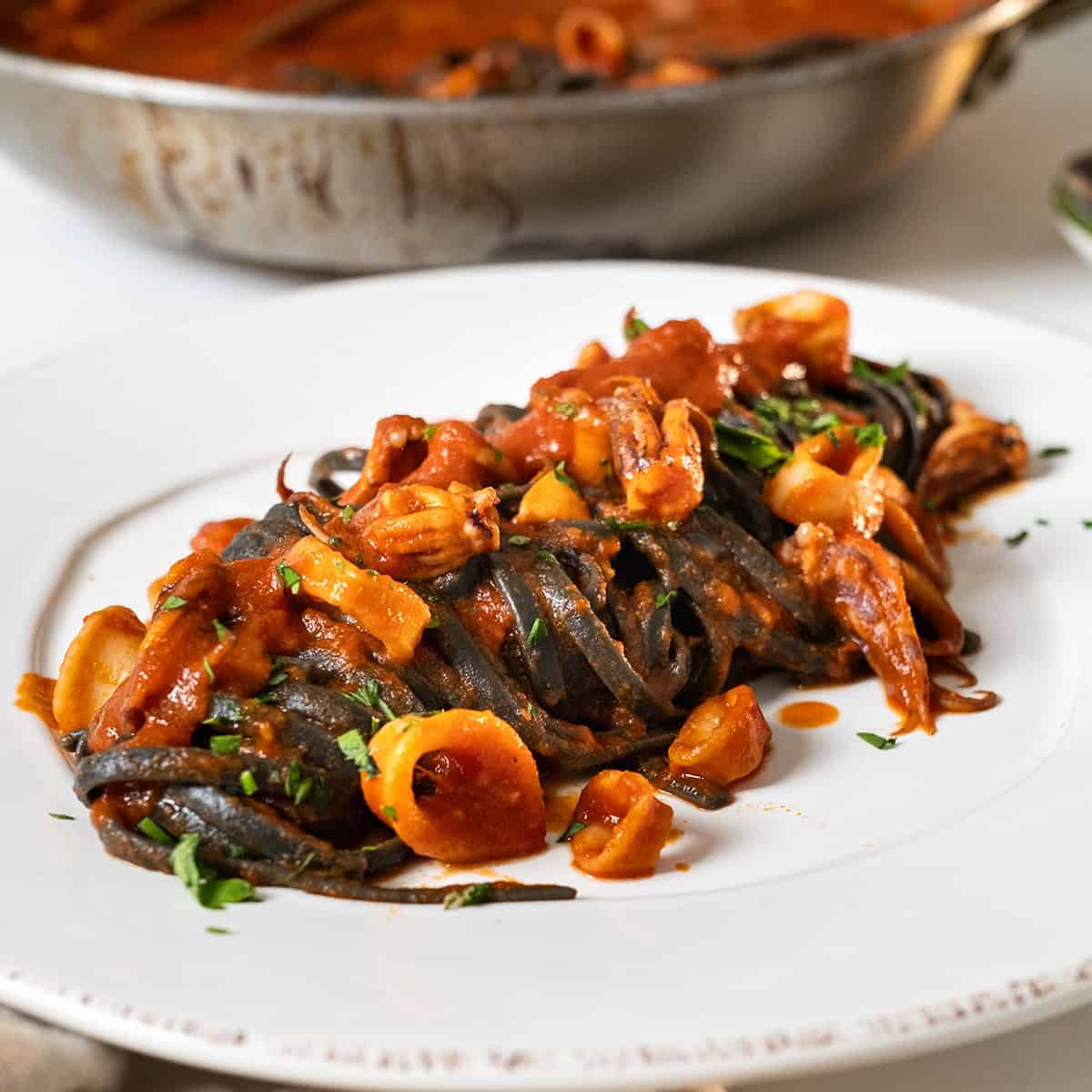 Squid Ink Pasta with Calamari