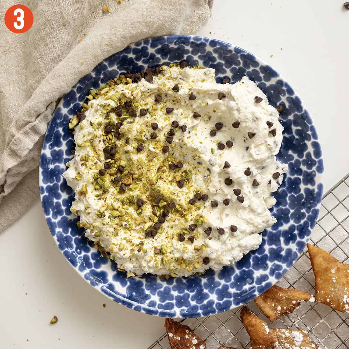 Serving cannoli dip.