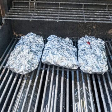Foil packets on the grill.