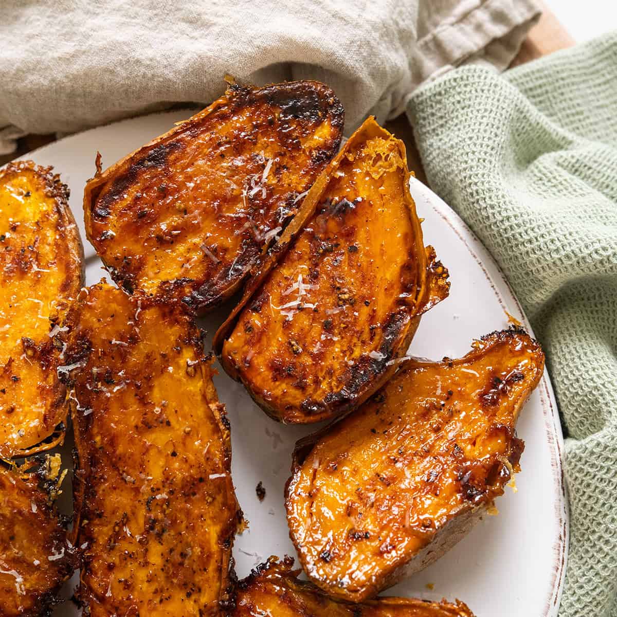 Parmesan Roasted Sweet Potato Halves