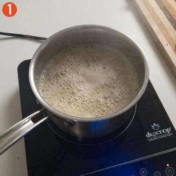 Simmering beans.