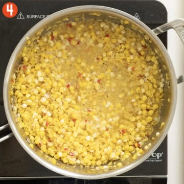 Deglazing pan with white wine.