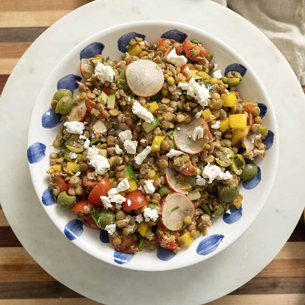 Mediterranean Lentil Salad with Goat Cheese