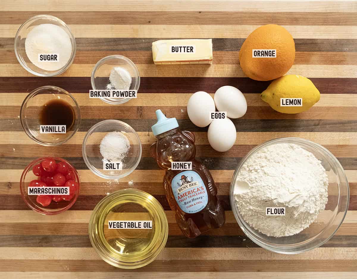 Ingredients for struffoli.