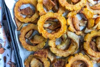 Sweet and Spicy Delicata Squash with Apples and Onions