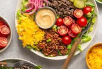 Bacon Cheeseburger Bowls Big Mac Style