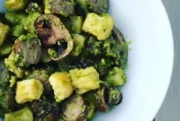 Creamy Cashew Pesto Gnocchi with Chicken Sausage and Mushrooms