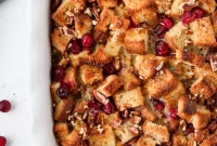 Zesty Orange Cranberry Overnight French Toast Bake Gluten and Dairy Free
