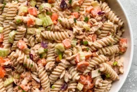Spicy Buffalo Tuna Pasta Salad (Gluten Free, Dairy Free)