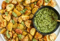 Herbed Roasted Potatoes with Whole30 Paleo Cashew Pesto