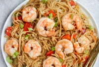 Clean Eating Whole30 Paleo Keto Shrimp Lo Mein