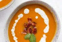 Golden Butternut Squash Soup with Smoky Bacon and Earthy Sage