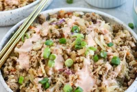 Keto Egg Roll Bowl with Zesty Sriracha Mayo
