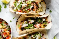 Tropical Blackened Salmon Tacos