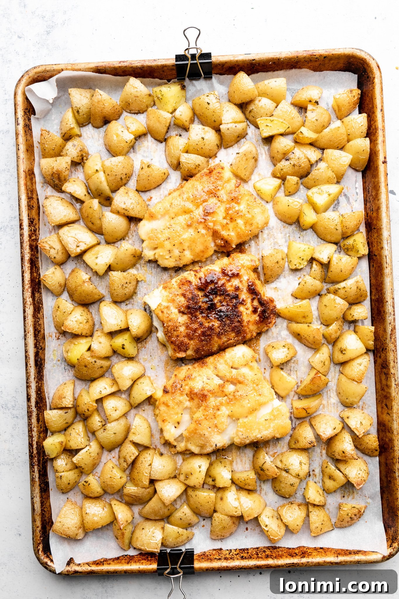 Sheet Pan gluten free fish and chips