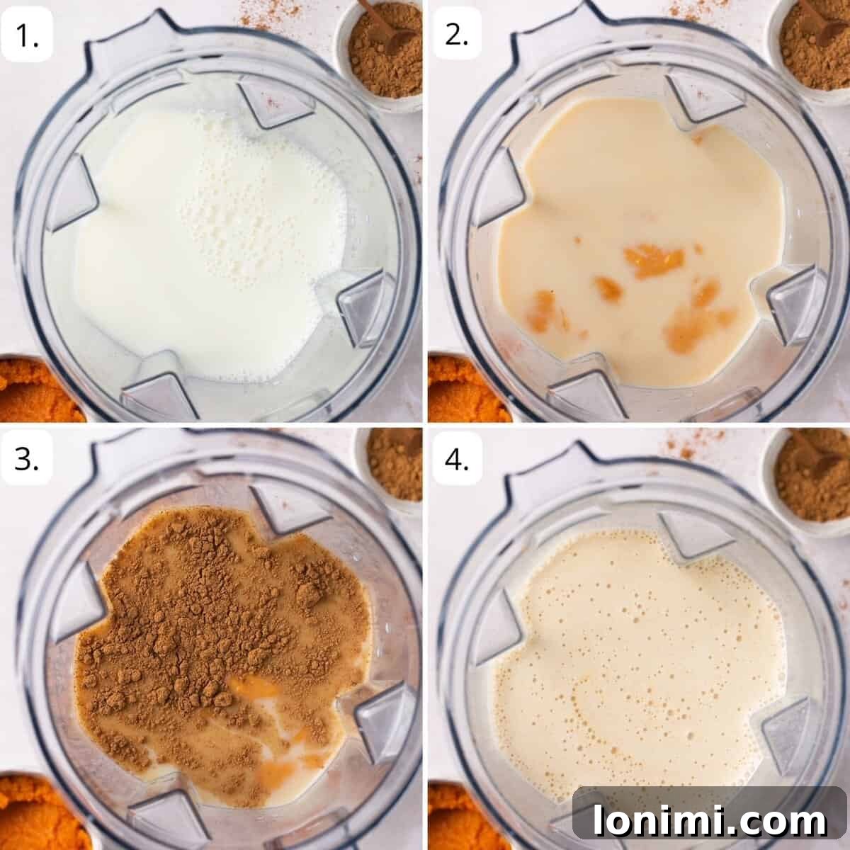 a photo of step by step recipe instructions labeled into 4 quadrants