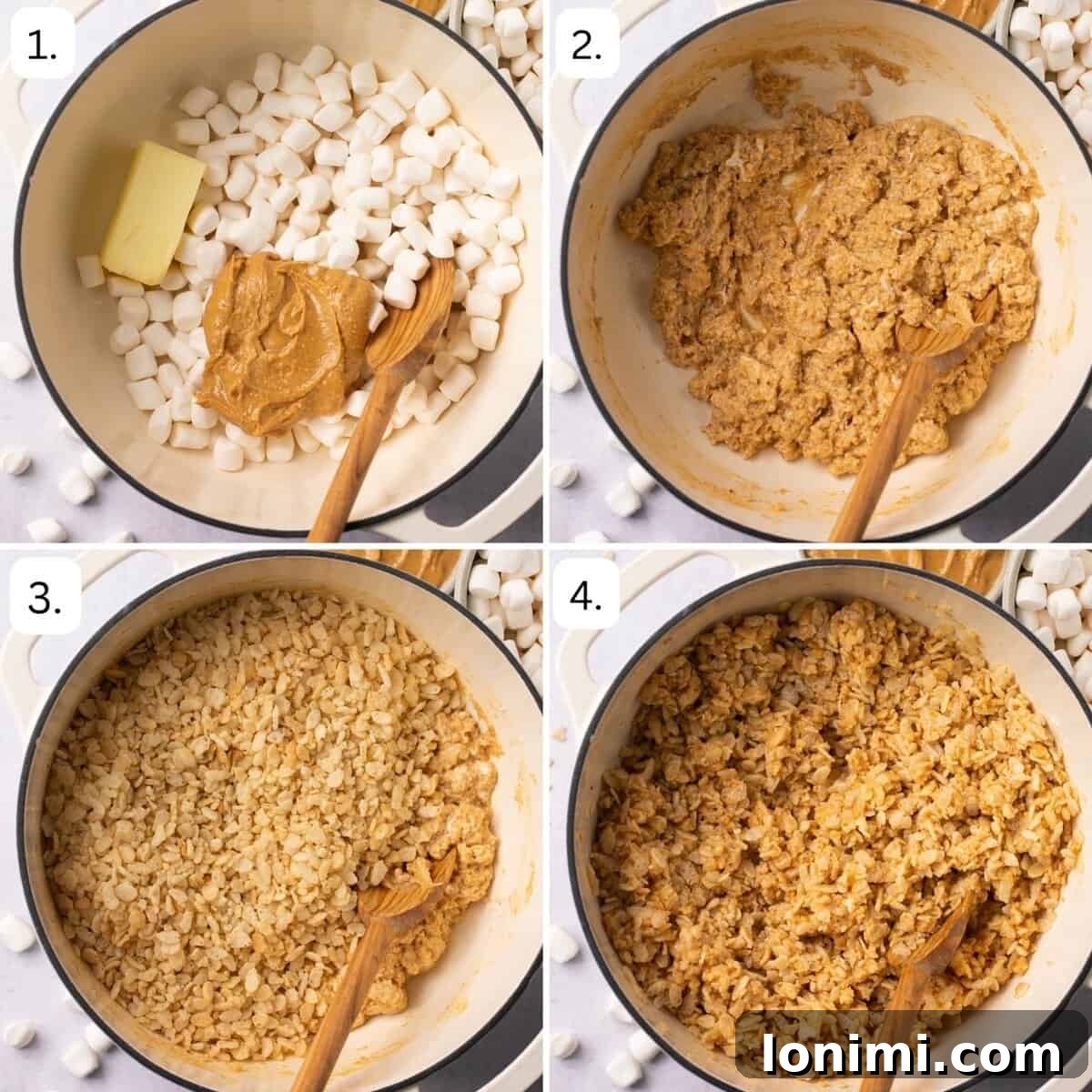 the first four steps for making this recipe