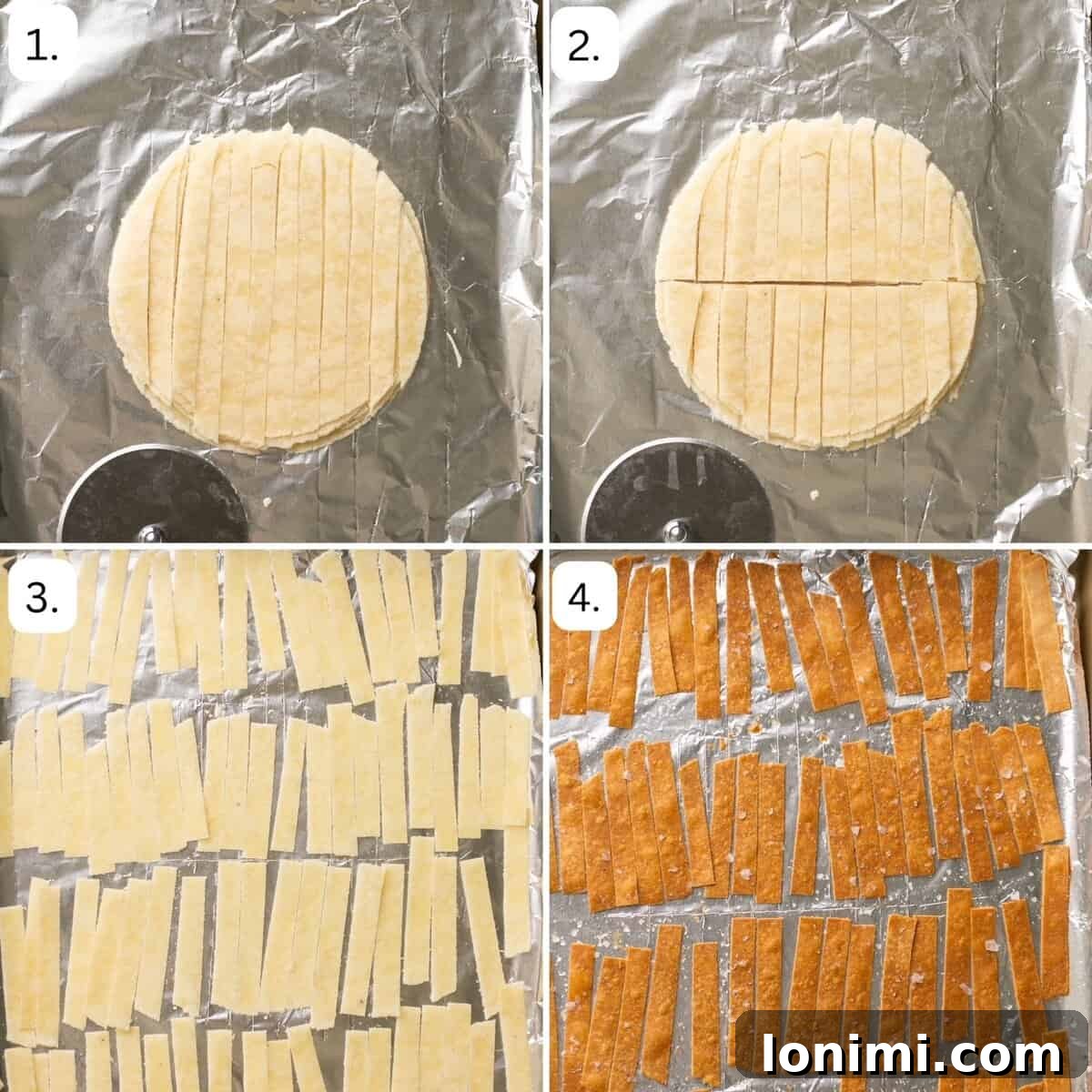 Chick-fil-A Inspired Tortilla Soup 5 Step by step photos showing how to make homemade tortilla strips