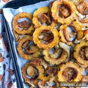 Sweet & Spicy Delicata Squash with Apples & Onions