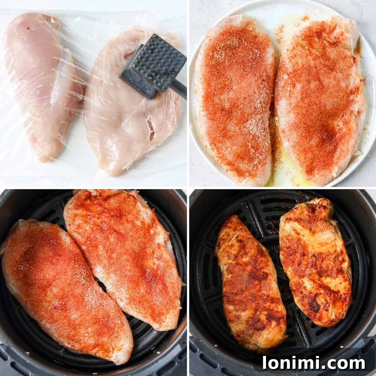 steps for making chicken breast in the air fryer