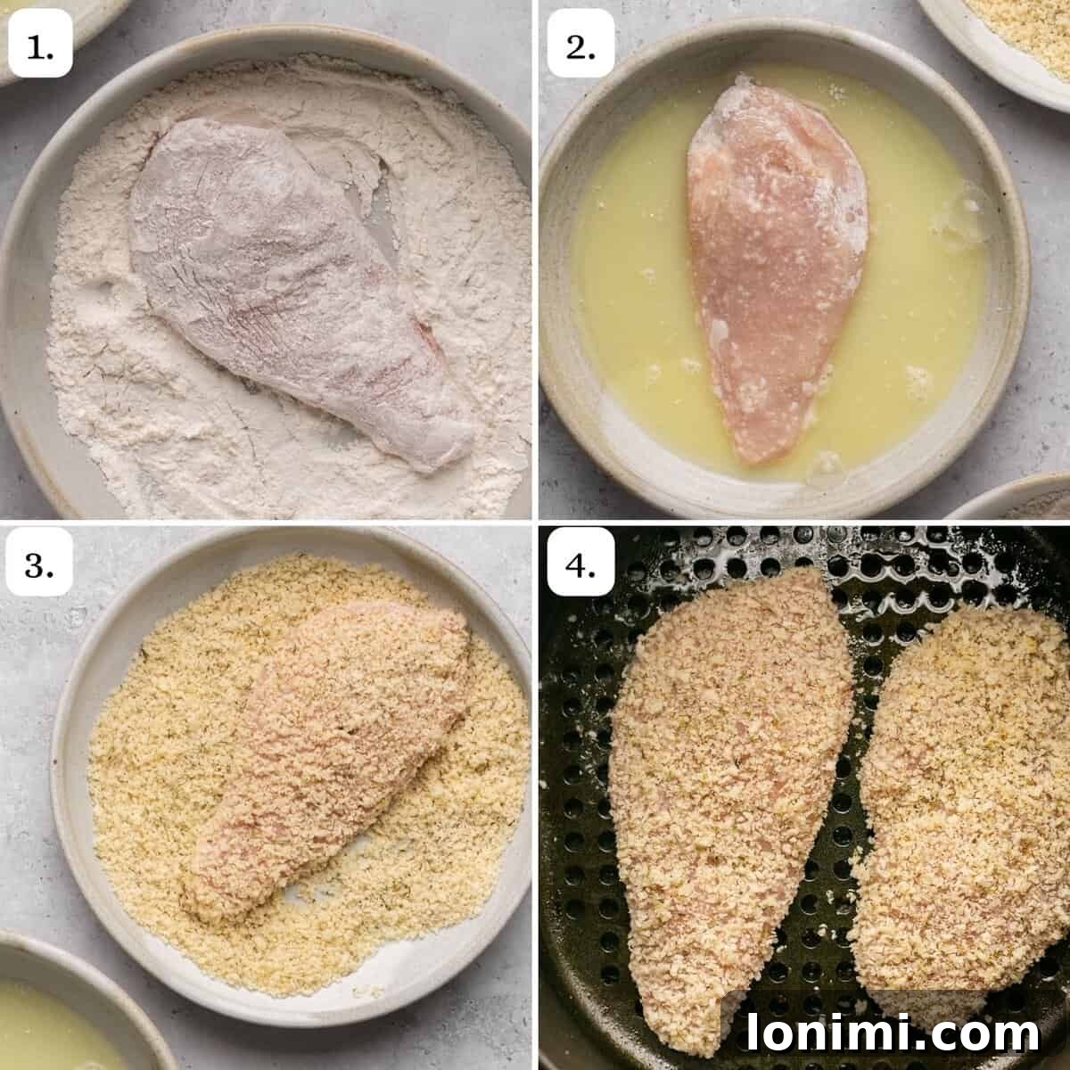 steps for making chicken cutlets in the air fryer
