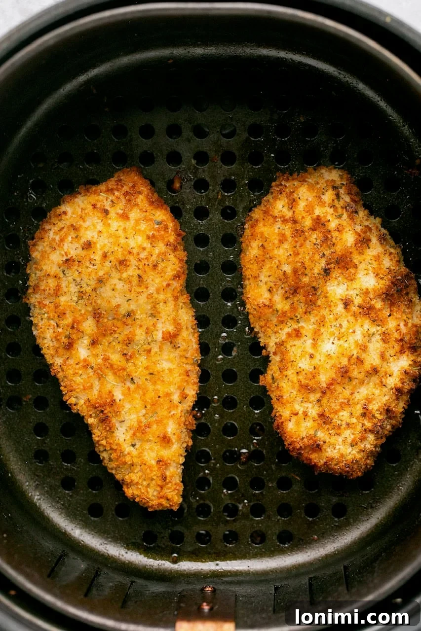 crispy chicken cutlets in the air fryer