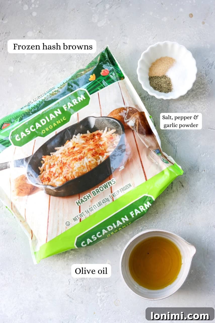 ingredients needed for air fryer frozen hash browns