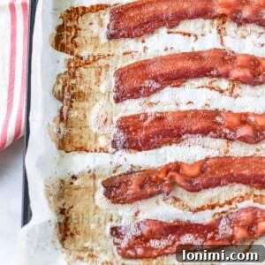 Perfectly baked bacon strips