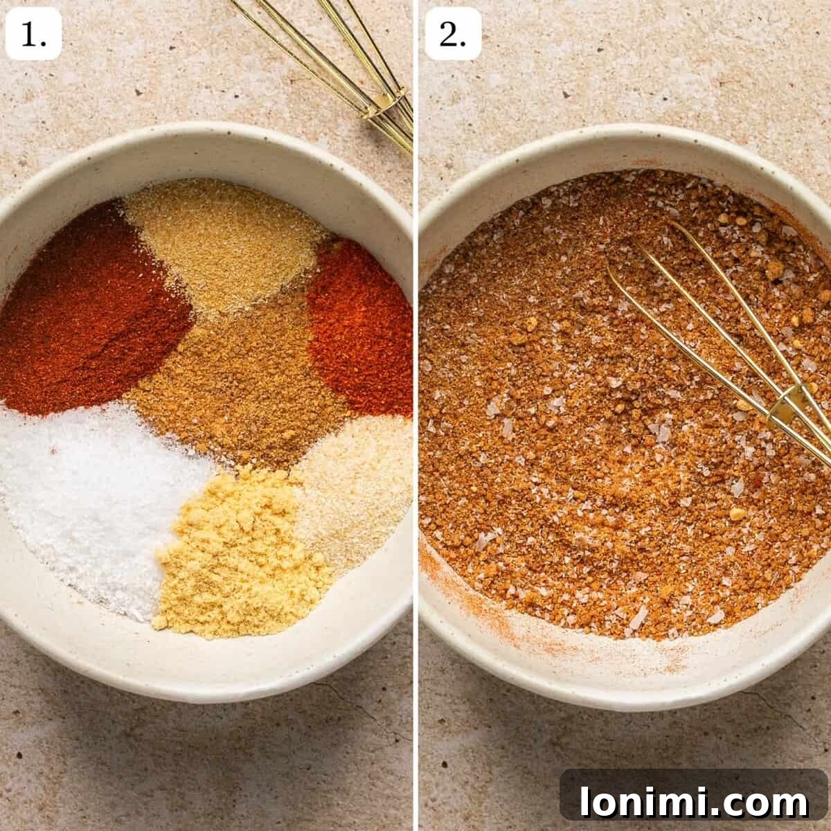 two steps for making a spice rub
