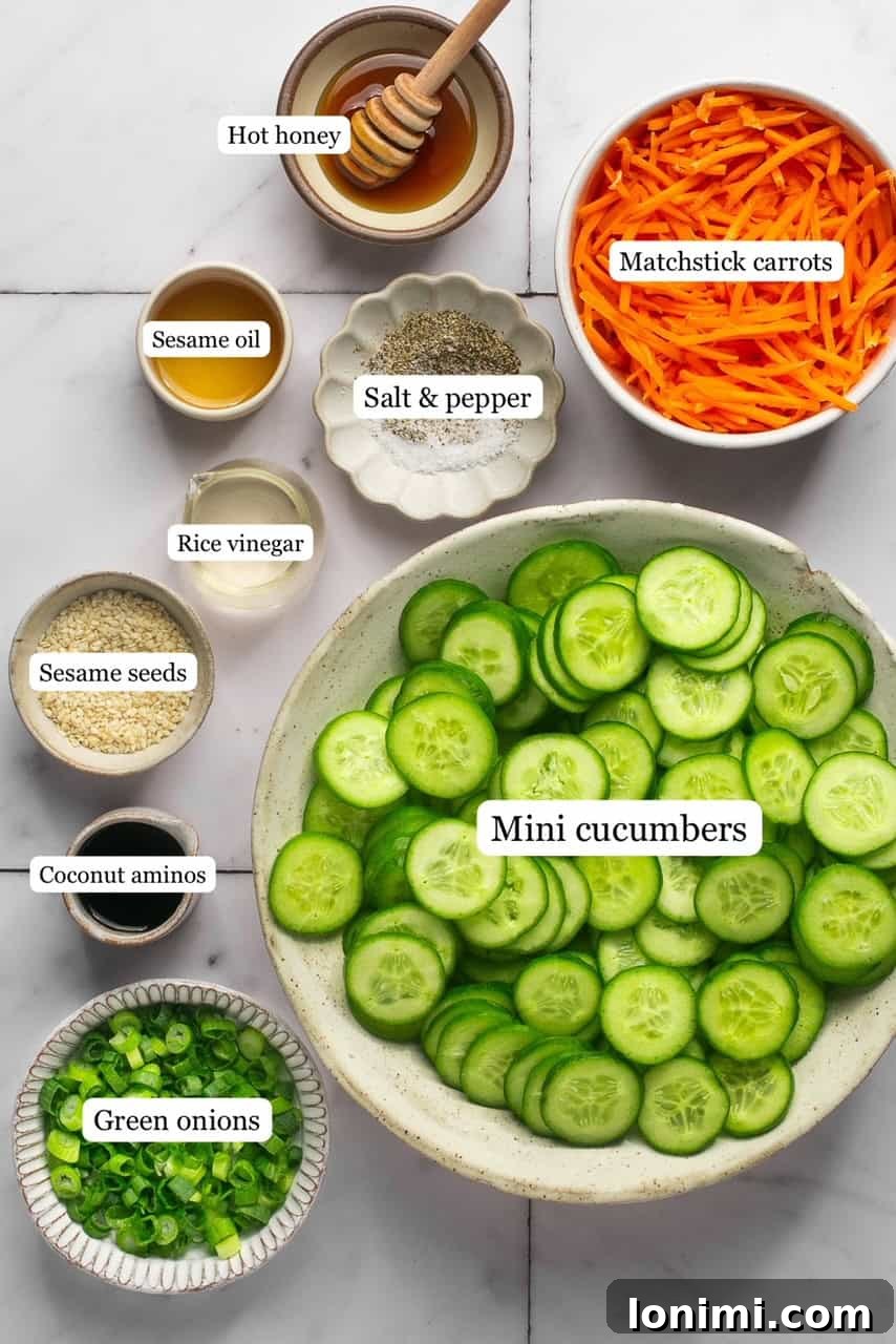 recipe ingredients in small bowls and labeled