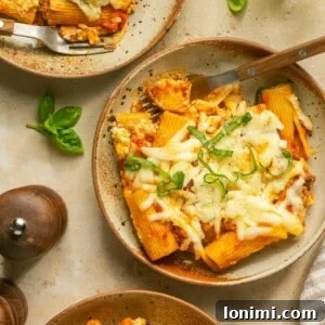 Effortless Cheesy Lasagna Bake 9 Easy Lazy Lasagna baked in a dish and served in bowls
