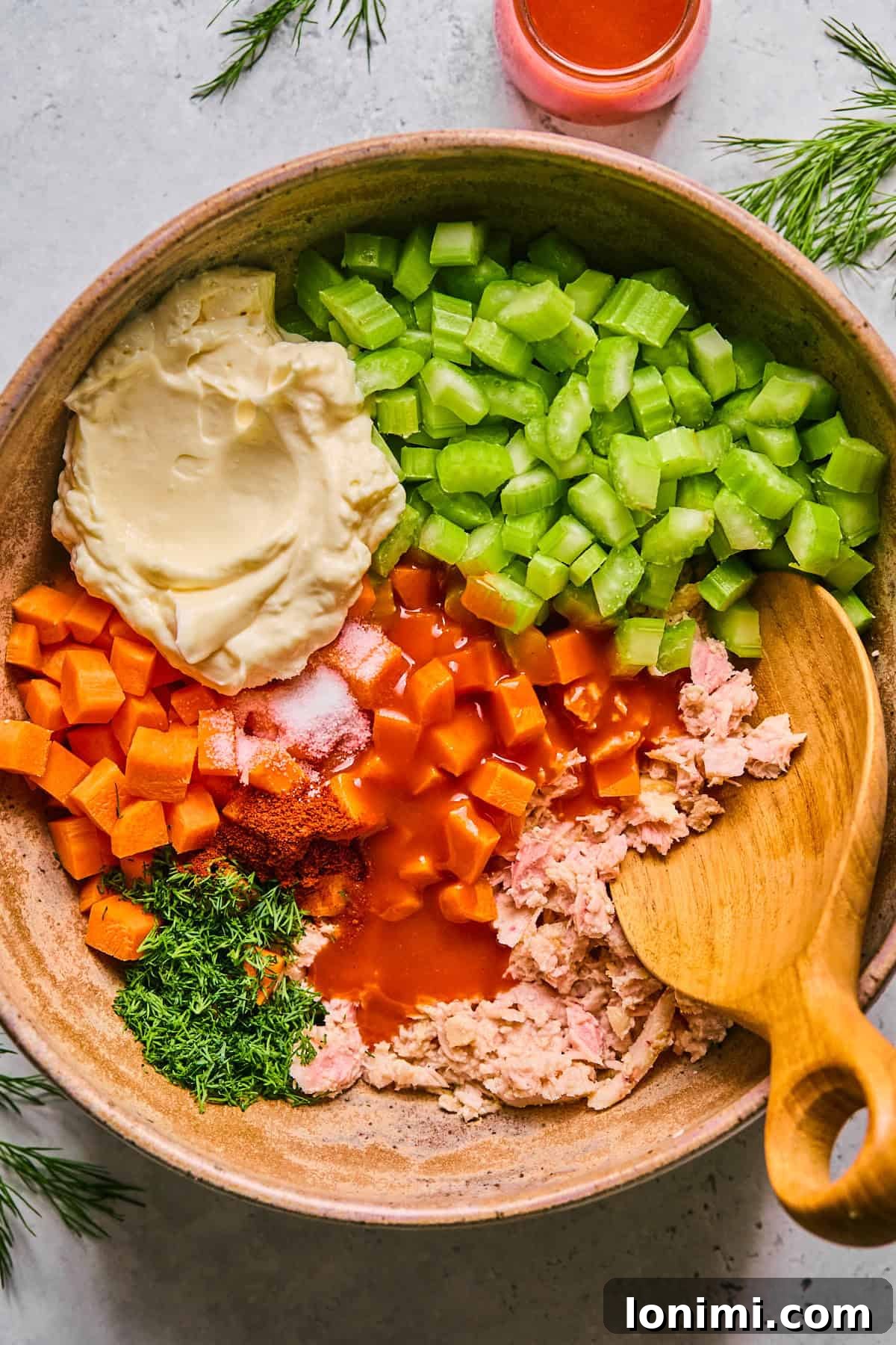 ingredients in a bowl before they've been combined