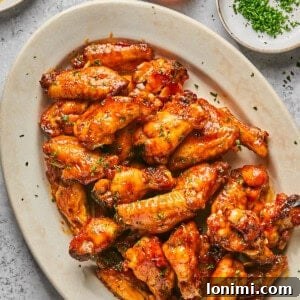hot honey chicken wings on a platter