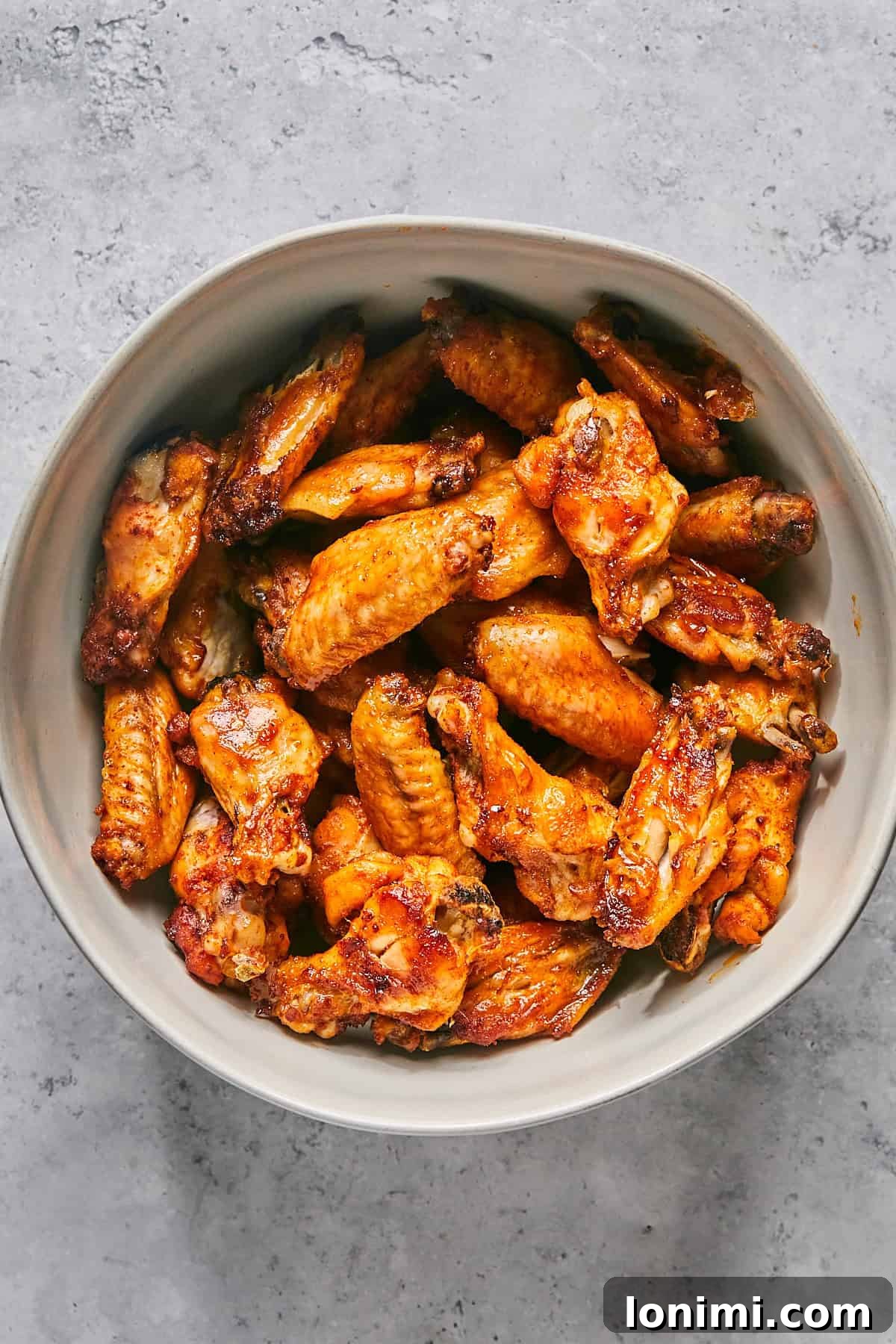 cooked chicken wings in a bowl