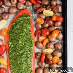 Sheet Pan Pesto Salmon recipe image