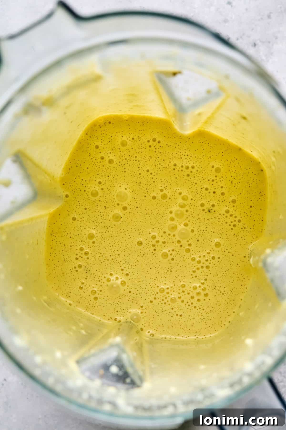 blended ingredients for flatbread in a blender