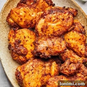 air fryer chicken thighs on a platter