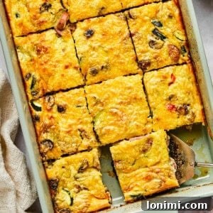 cottage cheese egg bake cut into squares