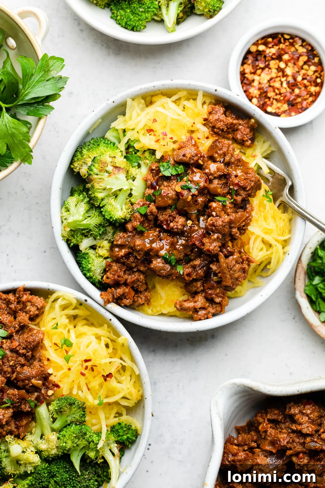 Individual serving of Whole30 Sloppy Joe Bowls, portioned for a healthy and satisfying meal.