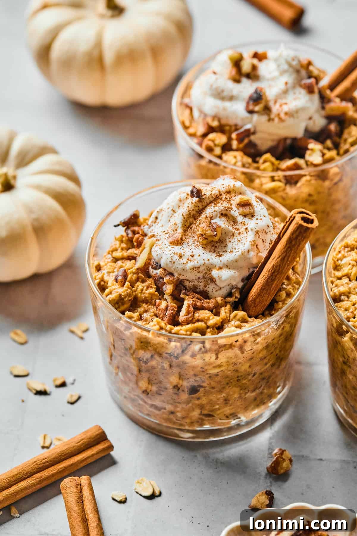 pumpkin overnight oats in jars