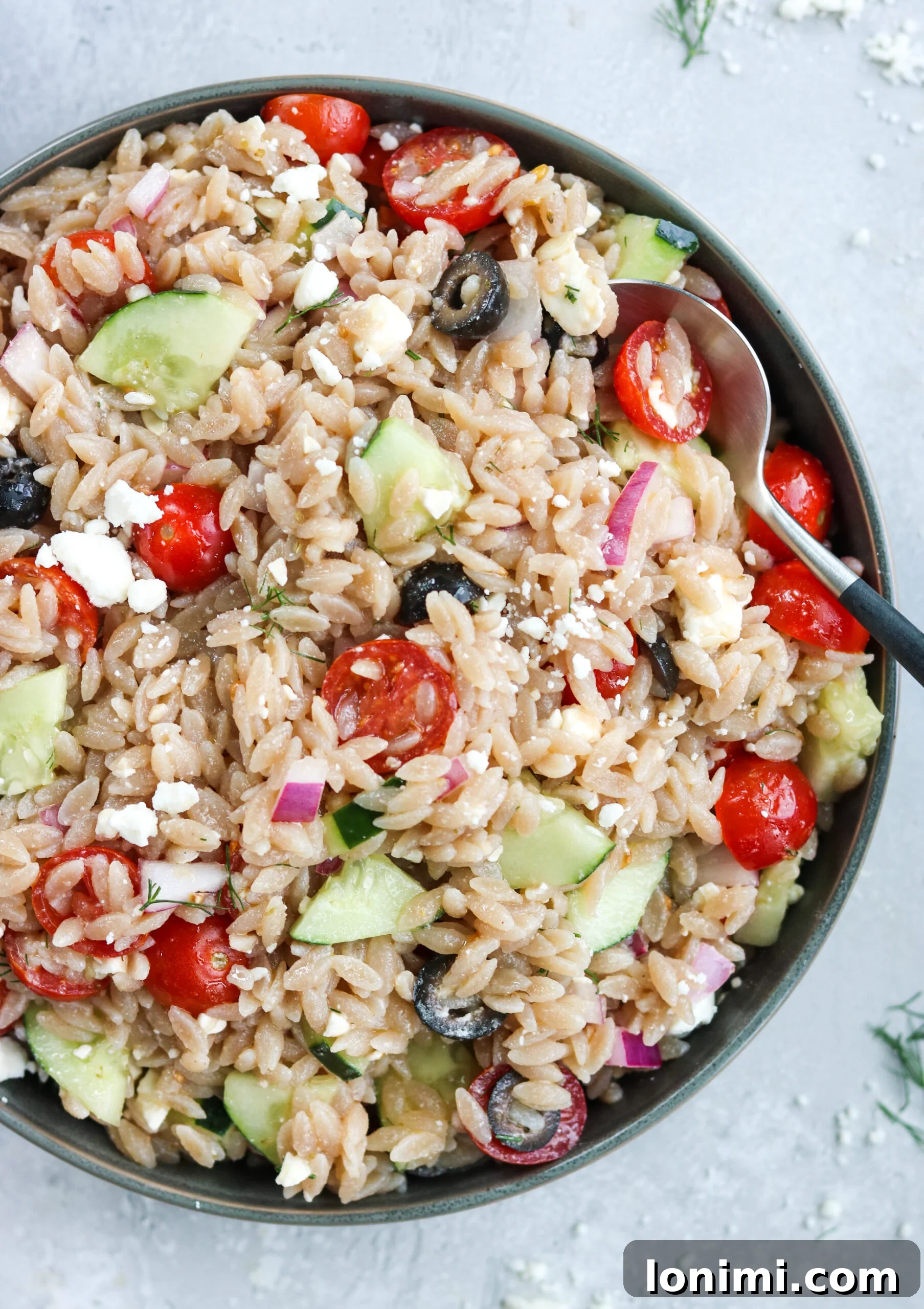 Labor Day Weekend Rewind 9 Grain-free Greek orzo salad, a light and refreshing Mediterranean side dish