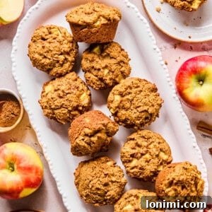 Wholesome Apple Cinnamon Protein Muffins Gluten Free 11 Protein Cinnamon Apple Muffins on a platter